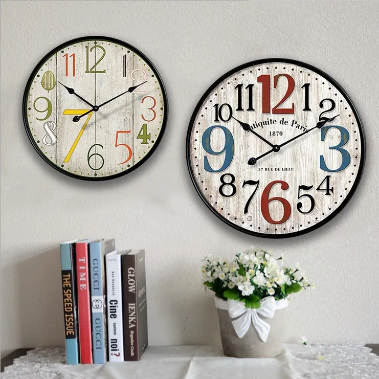 Тихие деревянные настенные часы в античном стиле домашний декор большие 12 20