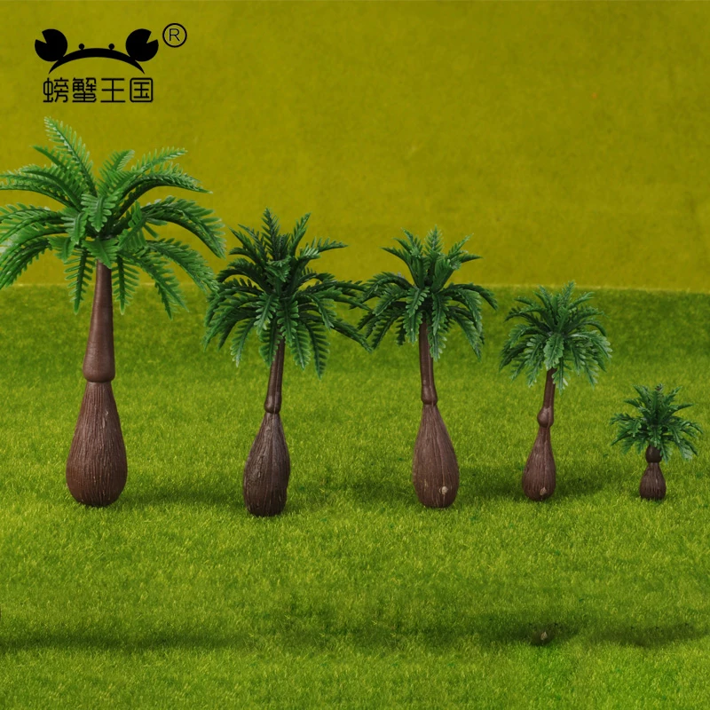 Миниатюрный пейзаж модель пальмового дерева макет железной дороги поезд деревья