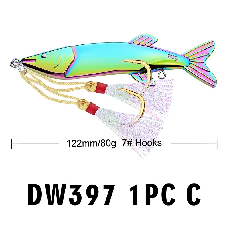 Multicolor 1 шт. ложка приманки 12,2 см-4," /80 г-2,82 унций рыболовные снасти приманки с 7# крючком 3 цвета воблер приманки с пером крюк ложка приманка - Цвет: Multicolor