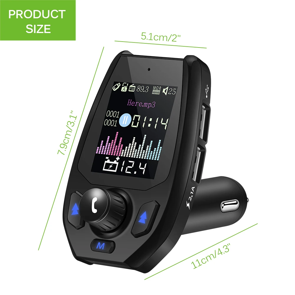 Onever Bluetooth 5,0 5V3. 1A fm-передатчик Bluetooth адаптер напряжение батареи двойной USB зарядное устройство с голосовыми подсказками модулятор