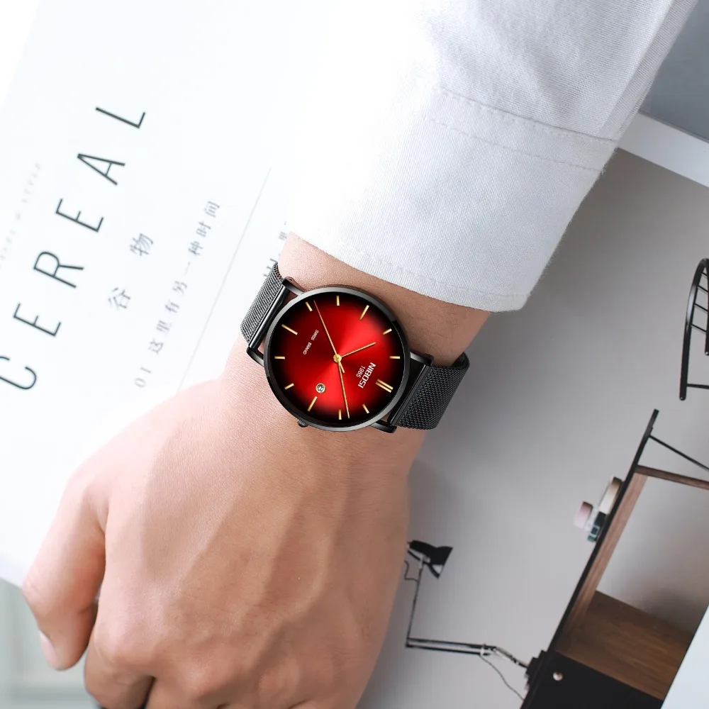 

NIBOSI Simple Style Fashion Men Quartz Watch Men Luxury Creative Steel Band Waterproof Casual Men's Watches Relogio Masculino