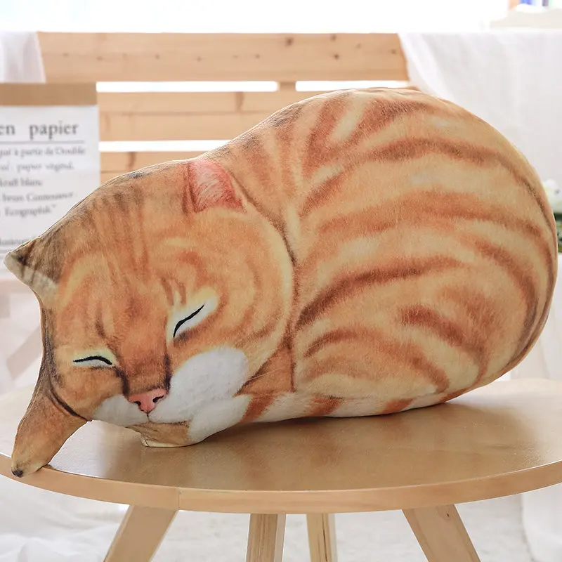 1 шт. 60 см kawaii имитация кошек плюшевая игрушка лежащий котенок диван подушка