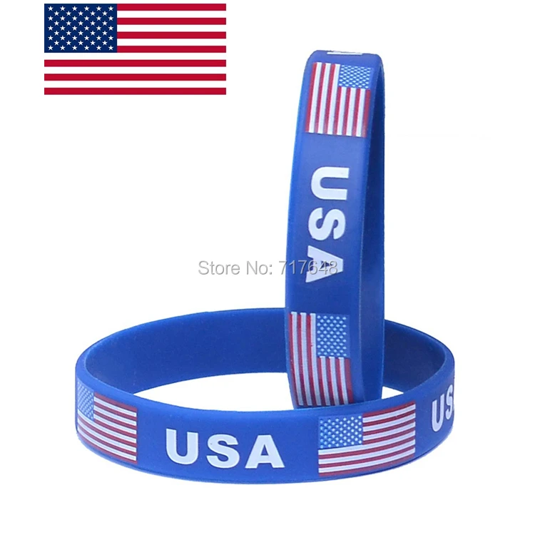 200 шт Флаг США синий браслет силиконовые браслеты Бесплатная доставка FEDEX |