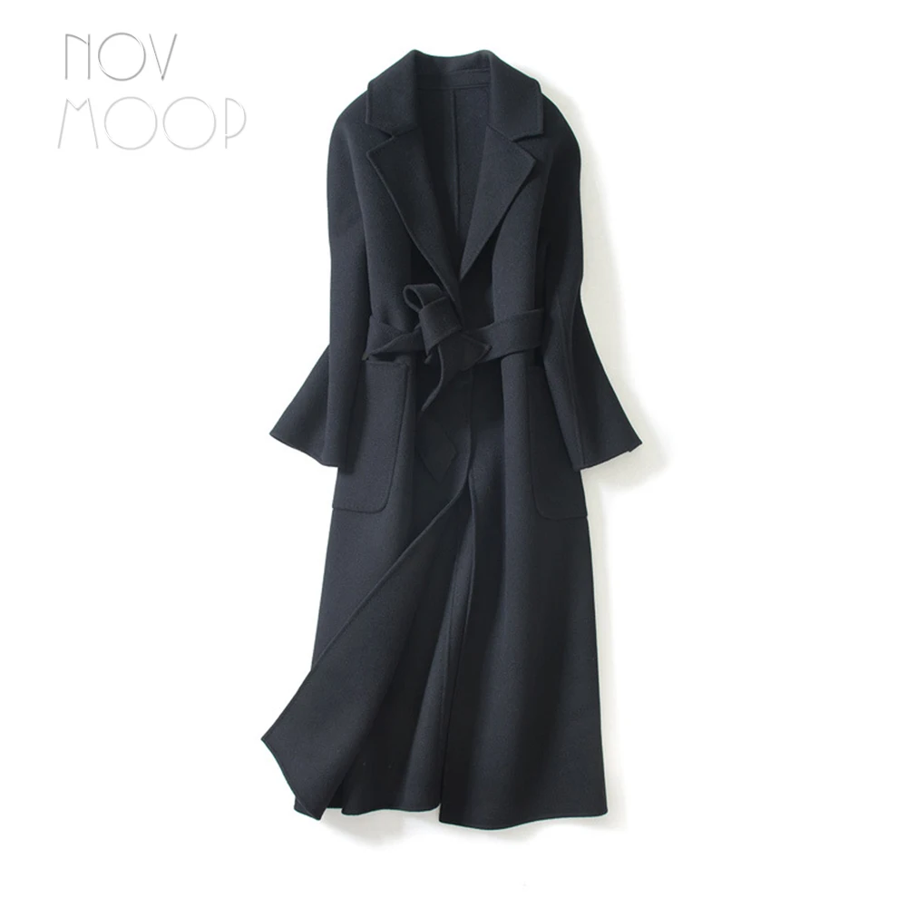 2018 Женское зимнее осеннее 100% шерстяное пальто розового и черного цвета с