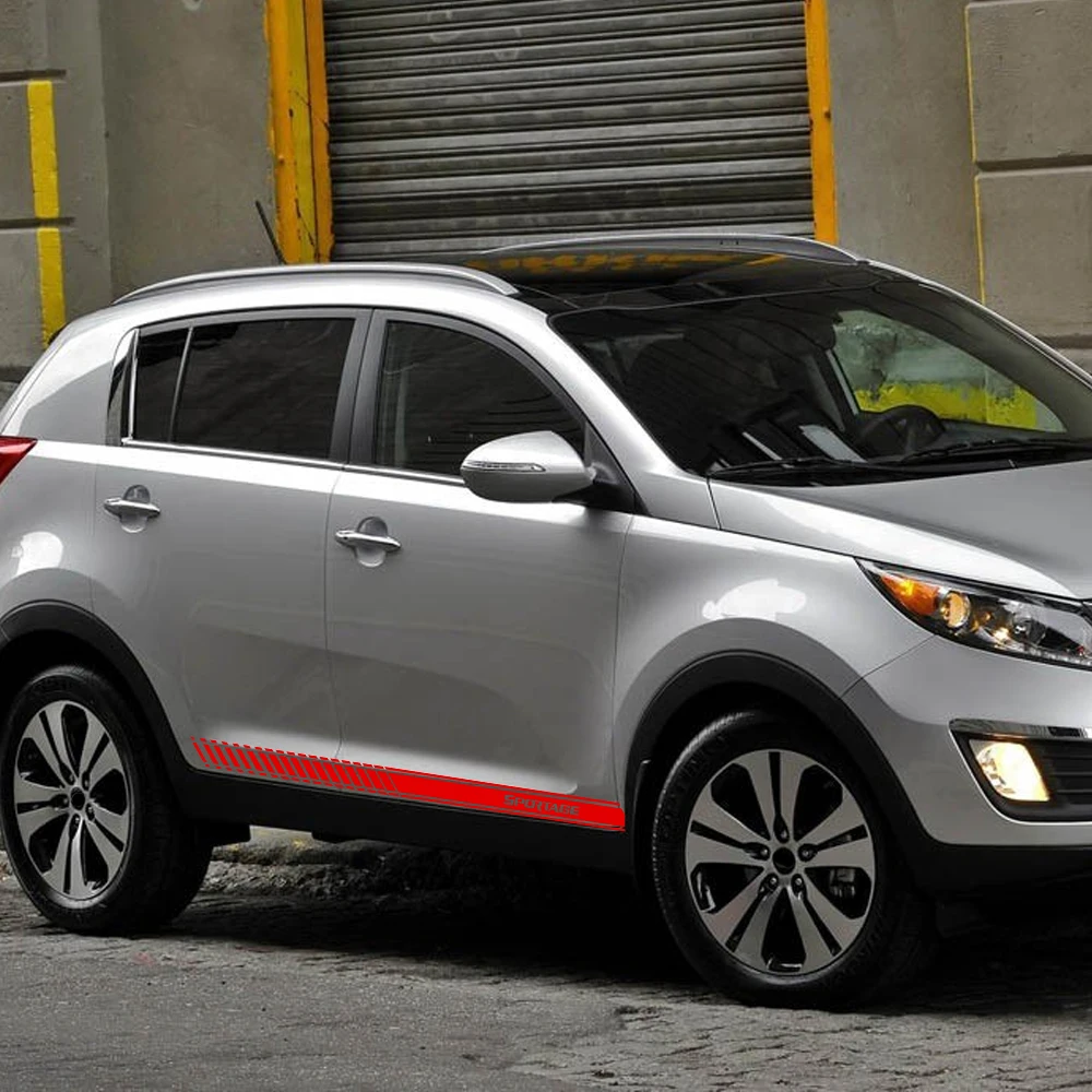 Для Kia Ceed Forte Soul Stonic Sportage Cerato Rio Sedan Niro автомобильные гоночные наклейки полосы обертывания тела графика автомобиля Стайлинг 1 пара