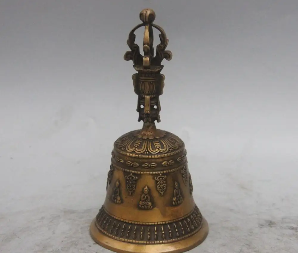 7 Tibet Bronze Carving Buddha Statue Small Bell Bells Phurba Dagger Holder FaQi | Statues &amp Sculptures