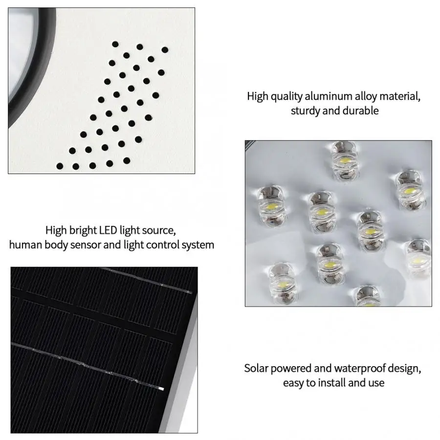 Светодиодный настенный светильник 12 Вт на солнечных батареях датчик