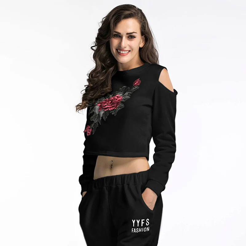 2018 Мода Растениеводство Топ с круглым вырезом Хлопок Сексуальная Готическая