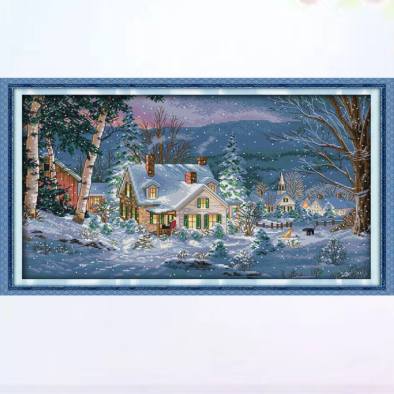 Фото Joy Sunday Счастливого Рождества Санта Клауса Счетный принт на холсте DMC 14CT 11CT Вышивка крестом наборы вышивка рукоделие №4