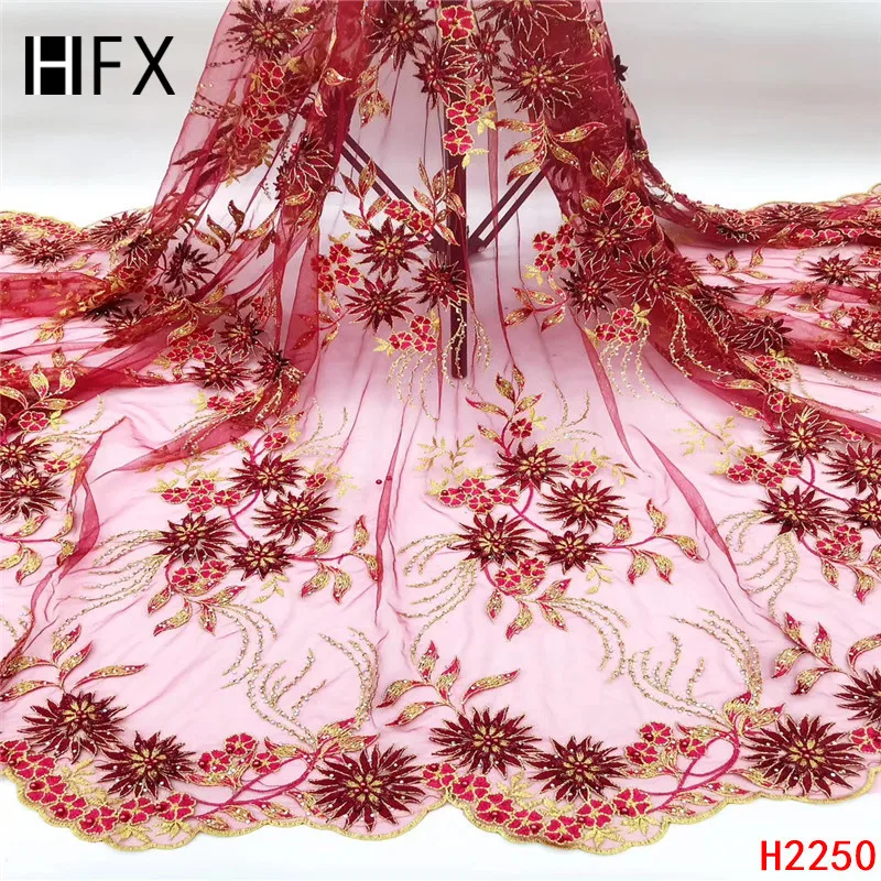 HFX 2019 новый стиль французская сетчатая кружевная ткань 3D цветок в африканском