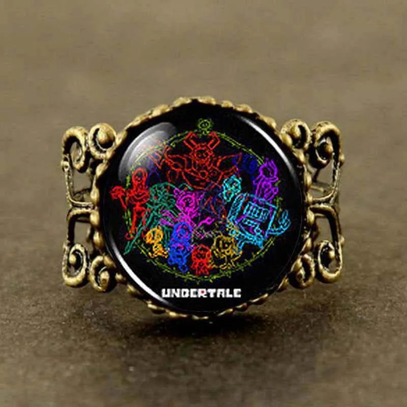Санс и папирус из сказок подземелья Flowey Gamer Gaming Men brass Steel Ring ювелирное изделие
