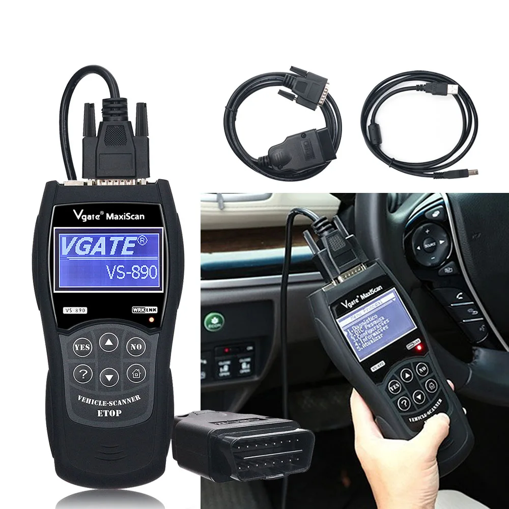 Оригинальный Vgate VS890 OBD2 читатель кода сканер Maxiscan VS 890 Авто диагностический для