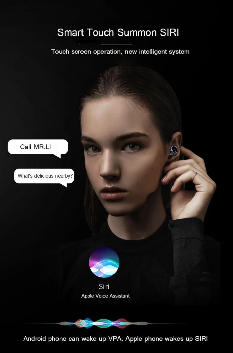 Беспроводные TWS Bluetooth 5,0 HIFI наушники спортивные водонепроницаемые мини-наушники с шумоподавлением с зарядным устройством
