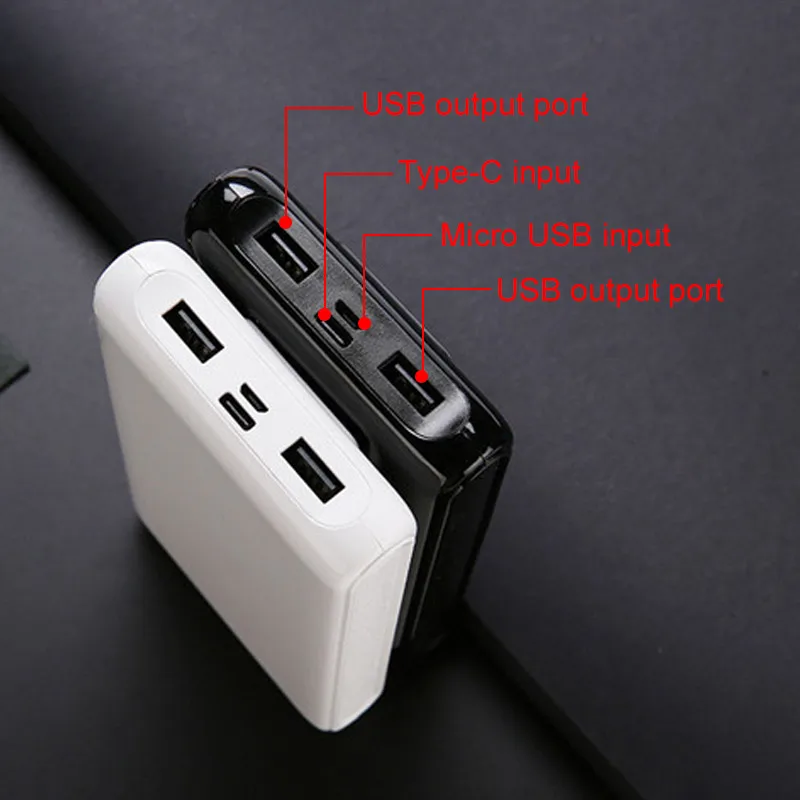 Dual USB 18650 Мощность банк Батарея коробка мобильный телефон Мощность Банка DIY чехла для iPhone Xiaomi huawei с Тип C Micro интерфейс