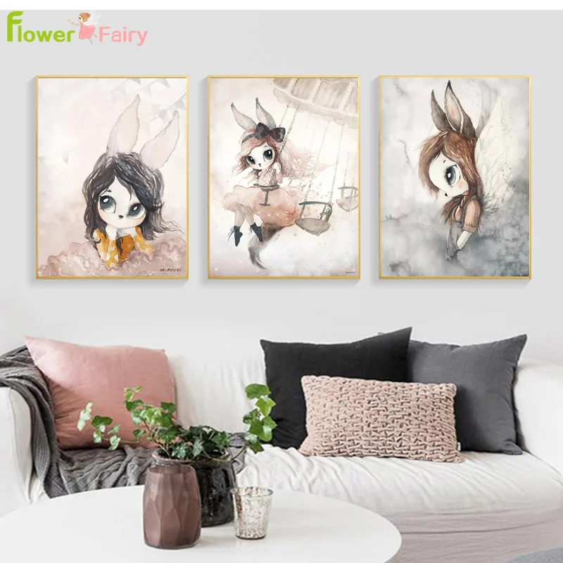 Декор для детской комнаты девочки настенная Картина на холсте Постер в