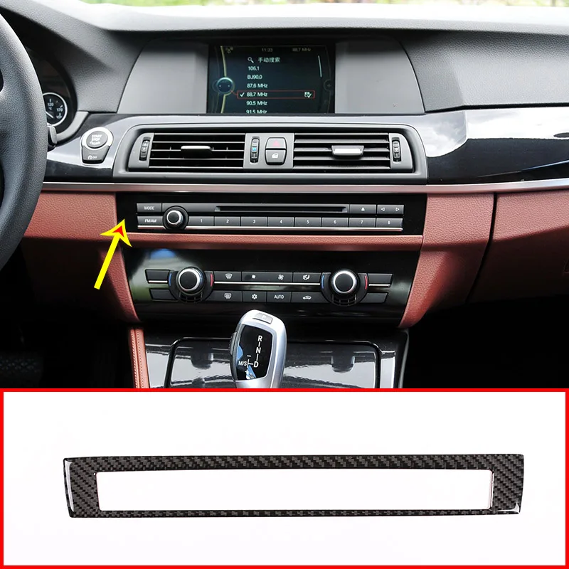 

Real Carbon Fiber For BMW 5 Series F10 F18 520 2011-2017 Car Center CD Decoration Frame Stickers Accessories
