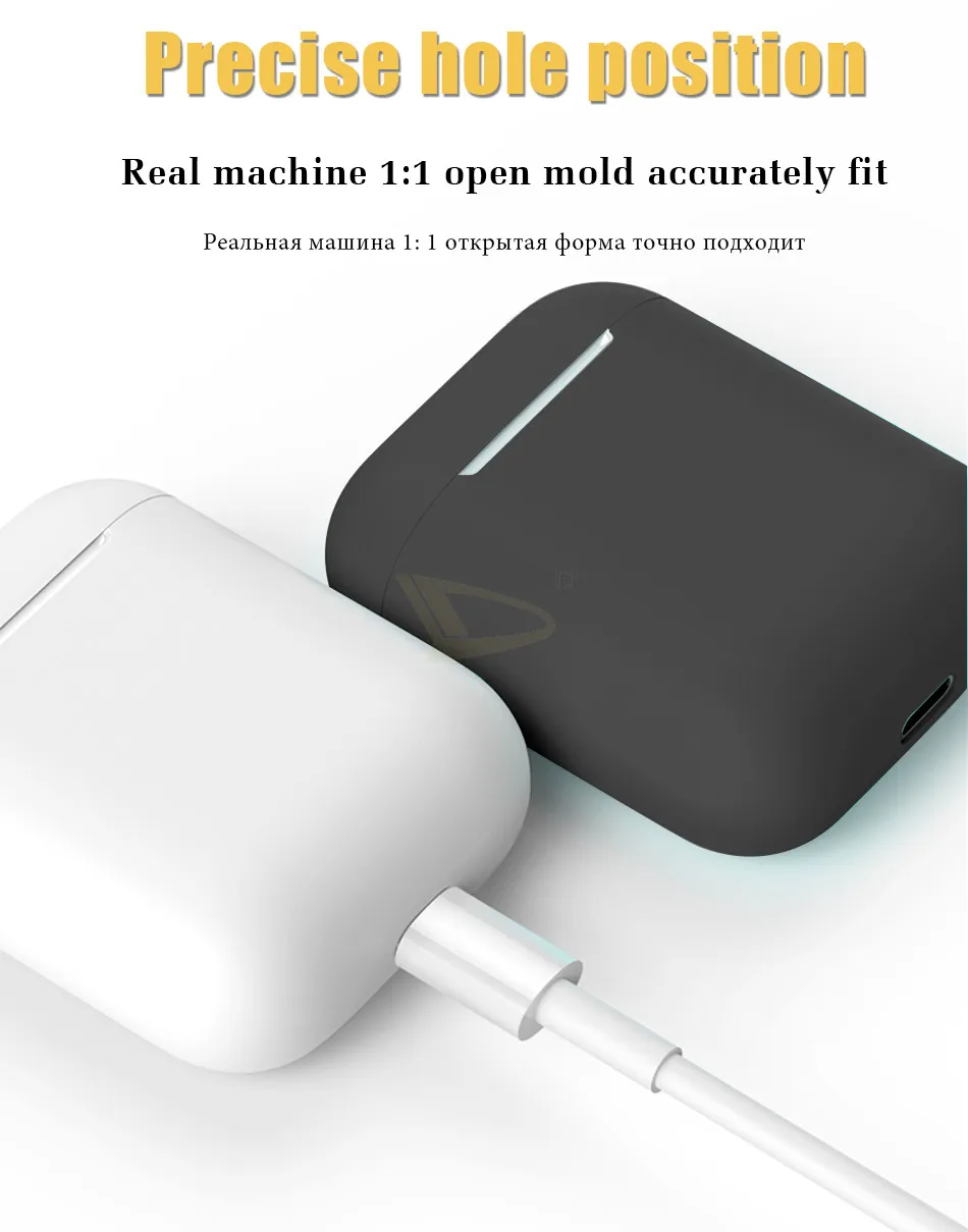 Роскошный официальный силиконовый чехол для наушников для Apple AirPods 1 2, мягкий чехол, беспроводные Bluetooth наушники для Airpods, чехол