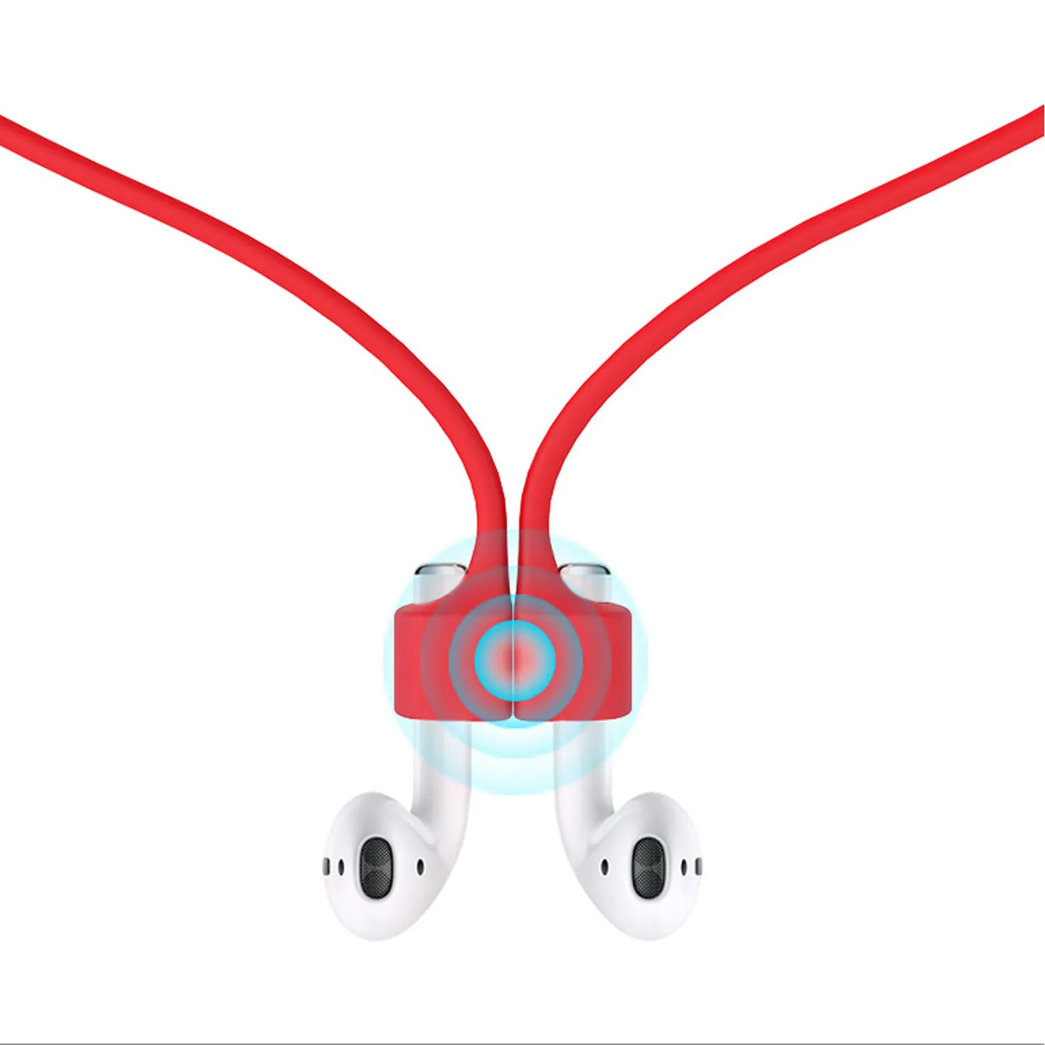 Силиконовый чехол для Airpods 1 2 мягкий с защитой от потери шнура держатель Apple Air Pods