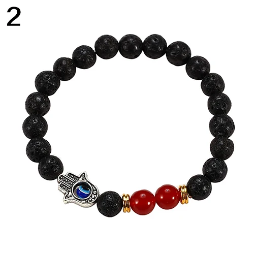 Новинки Для женщин Винтаж evil eye рука Фатимы Каббала лавы Бусины браслет ювелирных