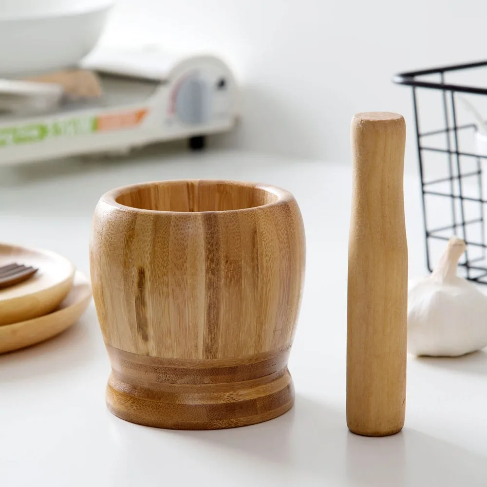 1 комплект ручная деревянная ступка и пестик набор для смешивания чеснока специй