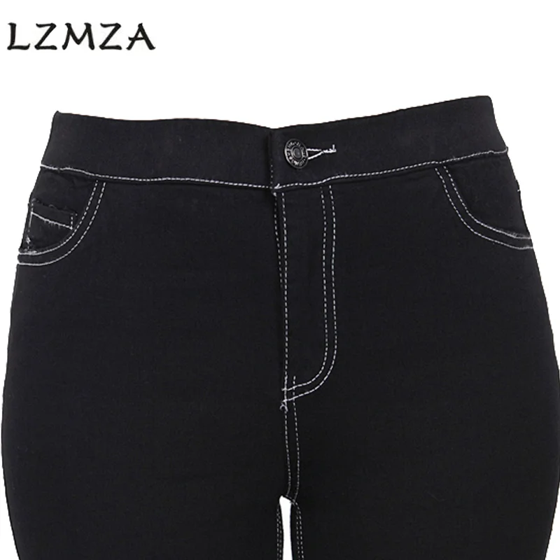 LZMZA 2017 Autumn Plus Size 5XL Stretch Women's Pants Black Pencil Ladies Cotton High Waist Elastic Skinny Trousers | Женская одежда