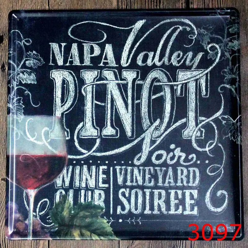 Жестяная вывеска квадратной формы с принтом пинота металлическая доска для