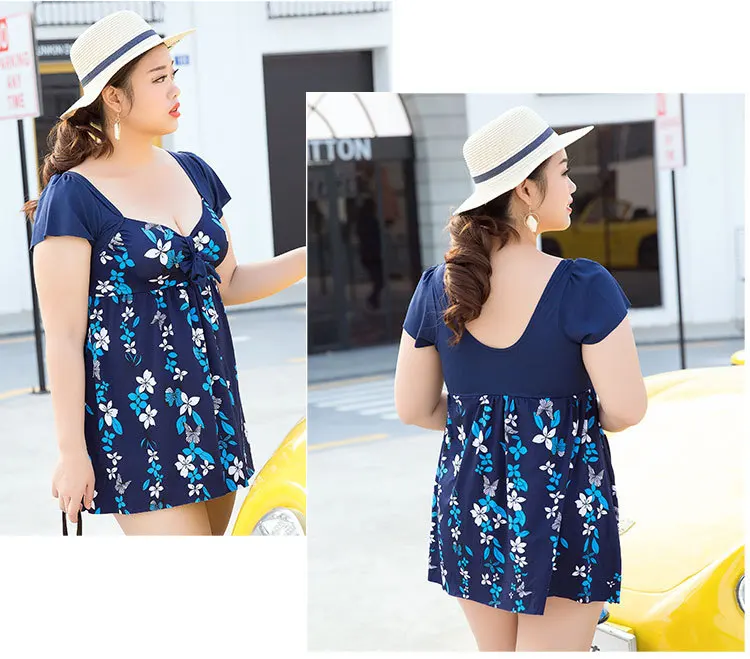 Плюс Размеры Купальники для малышек женский Одна деталь купальник юбка