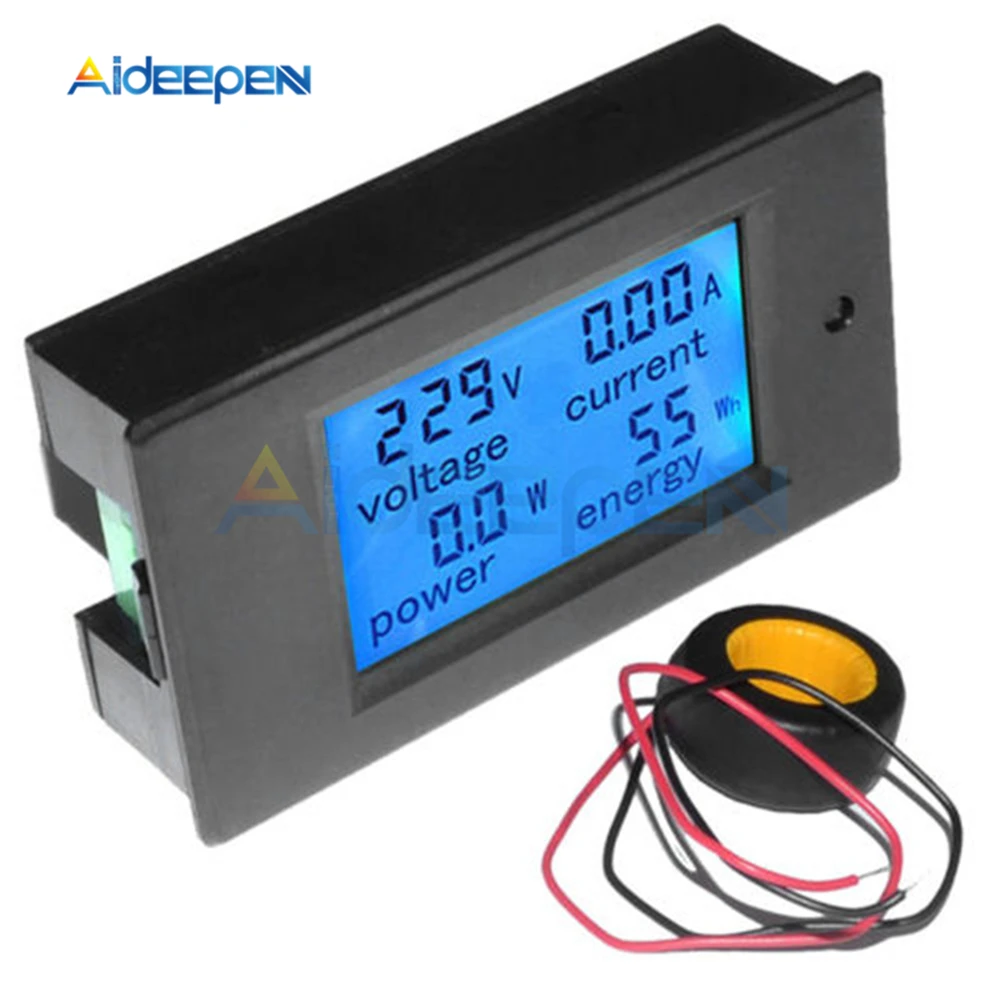 

Multimeter Ammeter Voltmeter Wattmeter AC 80-260V 0-100A LCD Digital Display Current Voltage Power Energy Meter