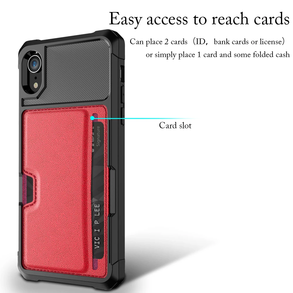 case for iphone 8 7 6 6s plus X 10 Cover Soft TPU Back Case with Car Magnet and Credit Card Slots iPhone XS MAX XR conque |