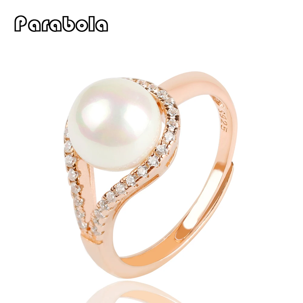 Парабола Стерлингового Серебра 925 Классический Имитация Перл Кольца