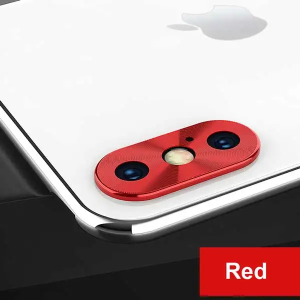Red 1 Для iPhone 7 8 Plus X XS Max XR объектив камеры протектор экрана металлическое защитное кольцо Крышка для iPhone XS XR X 7 8 чехол - Цвет: Red 1