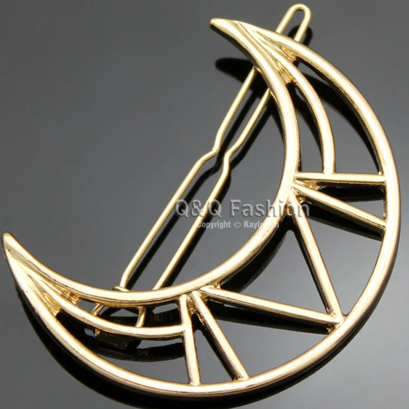 Заколка для волос с Золотым Полумесяцем треугольным вырезом заколка Пряжка