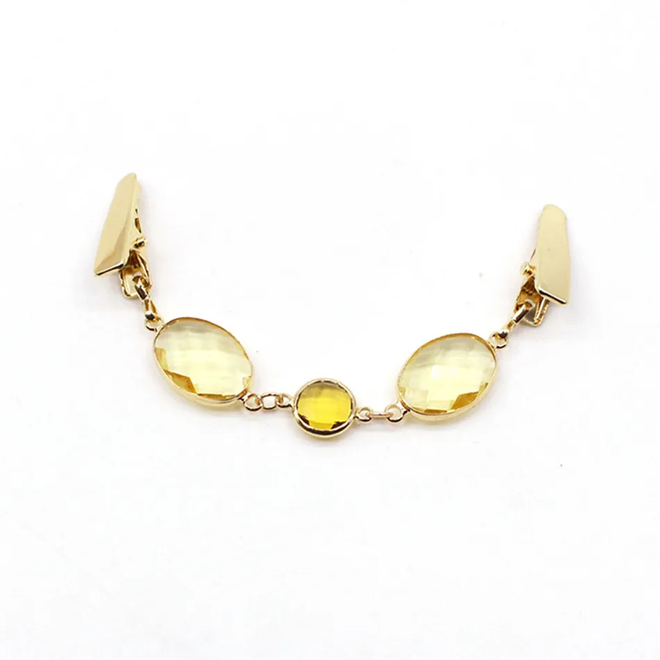 Yellow PENGBIN Винтажный зажим для свитера элегантный Кристальный кардиган воротник зажим рубашки платья зажим для шали подарок для женщин девочек - Окраска металла: Yellow