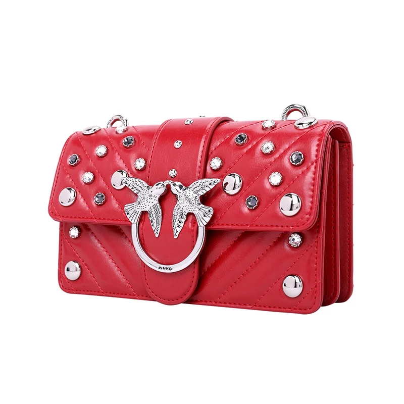 PINKO Мини Любовь Макси заклепки Tracolla Al 18-19 PLTT 1P217X Y512 сумка | Багаж и сумки