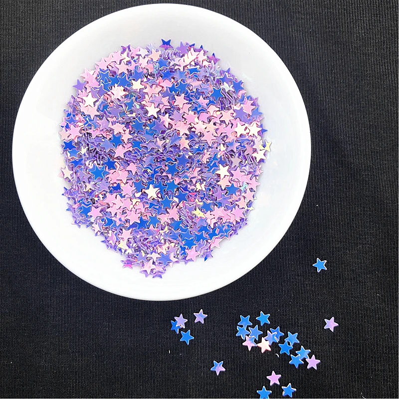 10 г/упак. сверкающие Ложные Nail Звезда блестки 4 мм Star Glitter пайетками порошок ремесло ногтей ткани блесток, слизь Свадьба Decro