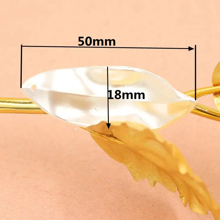 

Free Shipping Size 50*18mm Ivory Color ABS Resin Imitation Pearls Leaf Effect 3D Maple Designed For DIY Jewelry (50pcs/lot)
