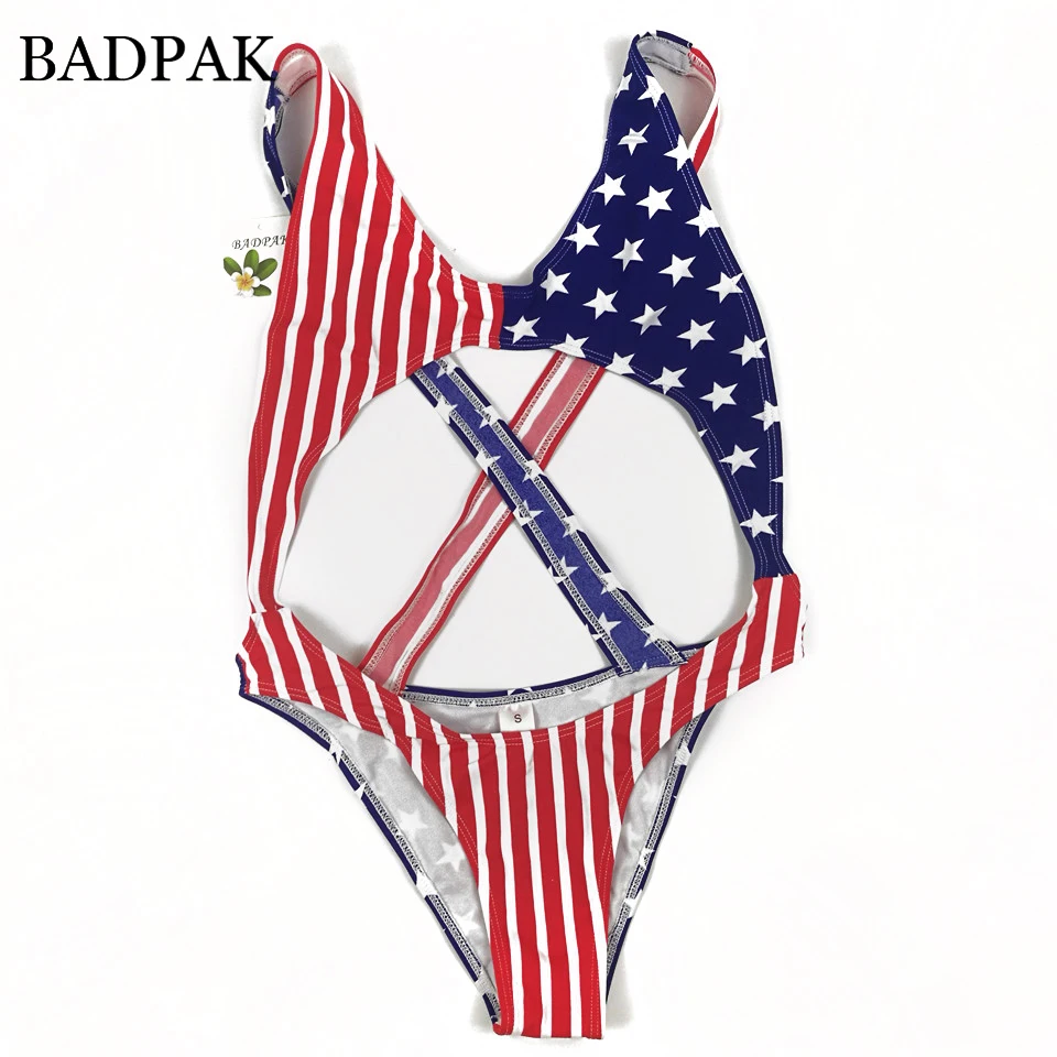 Badpak флаг США купальник лоскутное ванный Комплект женский Купальники для малышек