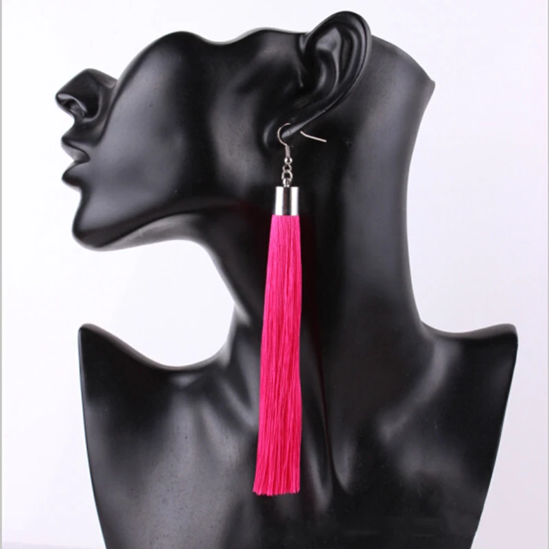 Женские богемные серьги с кисточками длинные подвески в этническом стиле 18