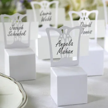 100 шт./лот Свадебный белый стул Свадебная коробочка для сладостей Подарочная коробка со свадебными сувенирами