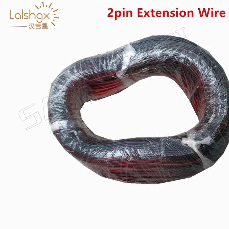 5/10/20 м/50 м 22AWG 2pin провода продлить красные, черные кабель соединительный кабель с разъемом кабеля электрический провод для 5050 3528 2835 Светодиодные ленты светильник лента