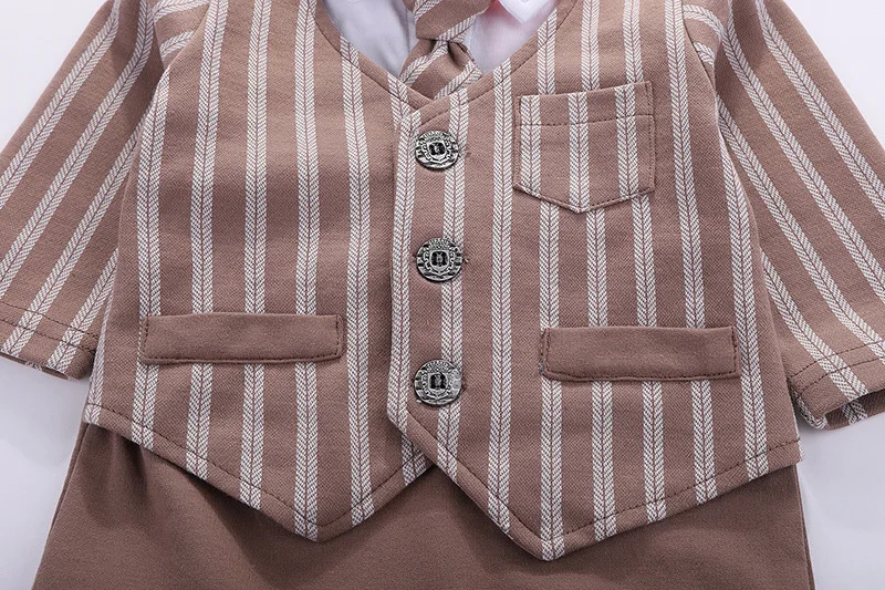 

Spring Autumn Newborn Clothing Baby Outfit Kids Clothes Cotton Infant Boys Rompers Fashion Stripe Long Sleeves Jumpsuit BC1218