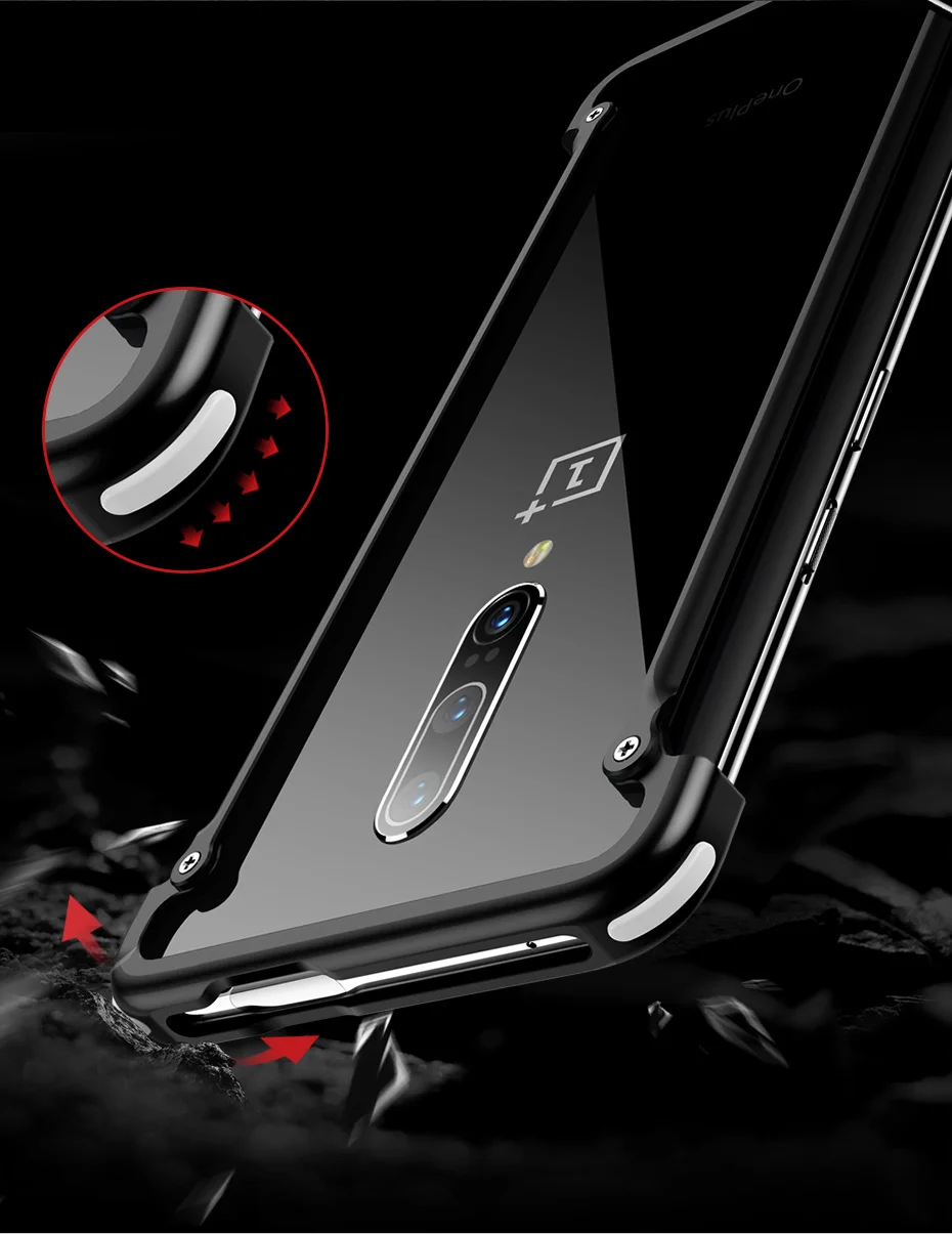 Металлический чехол с подушкой безопасности для Oneplus 7 7pro, чехол с подушкой безопасности, металлический бампер для Oneplus 6 T, чехол