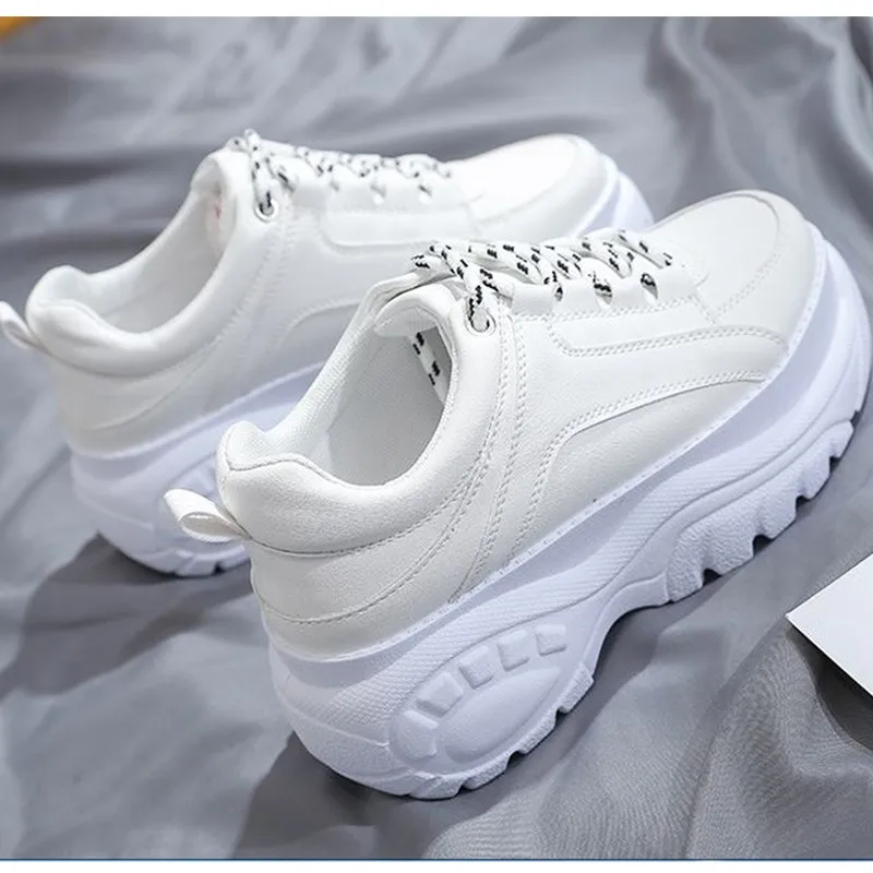 

Women's Shoes Thick High Women's Platform Shoes 2019 Spring Casaul Shoes White Breathable Women's Casual Shoes A1-90
