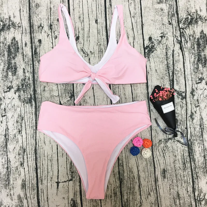 Женский купальник TOPPICK бикини с пуш апом и узлом 2018|Купальники| |