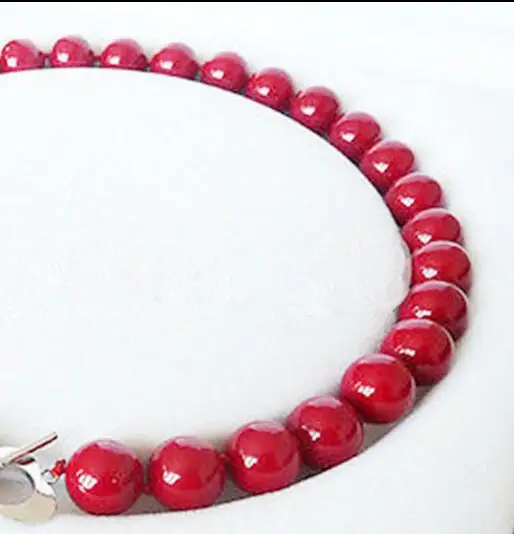 Beautiful 12mm Red Shell Round Beads Necklace 18&quot 36&quot | Украшения и аксессуары