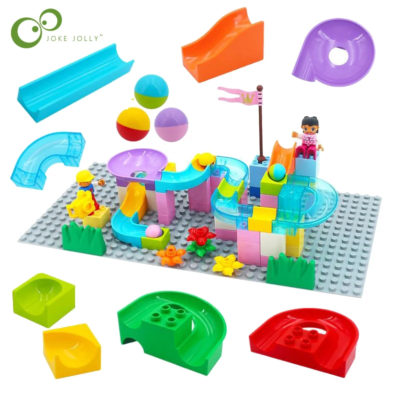 Большие частицы Diy строительные блоки мраморная гонка бег лабиринт Шариковая