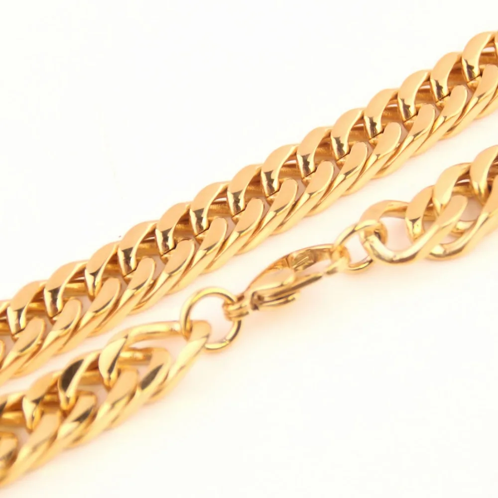 6/8/10/12/14mm Wide Strong Men Cuban Curb Link Chain Stainless Steel Bracelet/Necklace High Polishing Gold Tone 7-40inch | Украшения и