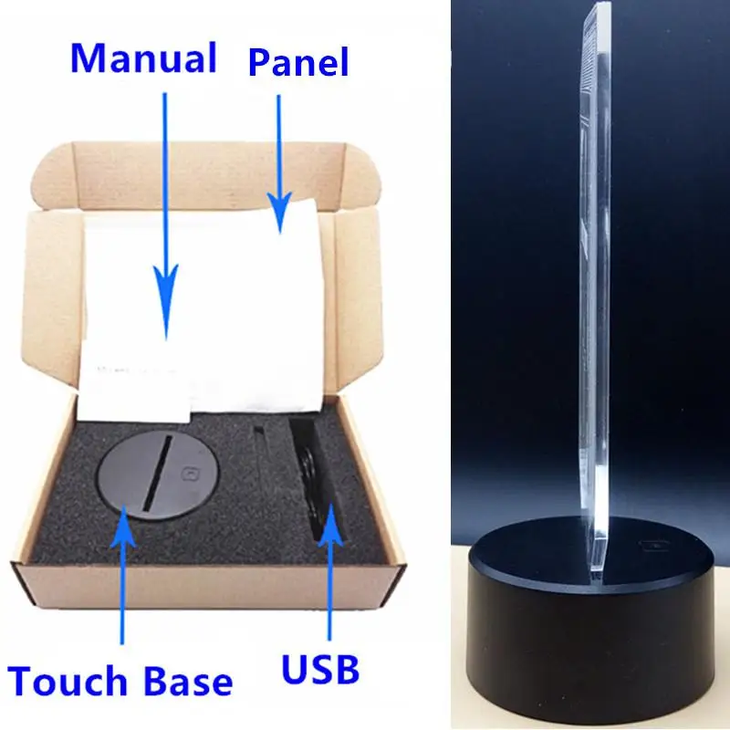 Милый милый Дельфин Форма 3D иллюзия Лампа сенсорный переключатель Акриловые