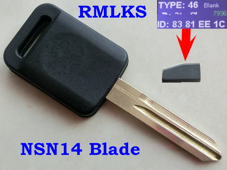 RMLKS запасной брелок для ключей транспондера с чипом ID46 4D60 Подходит NISSAN Teana Tiida Qashqai