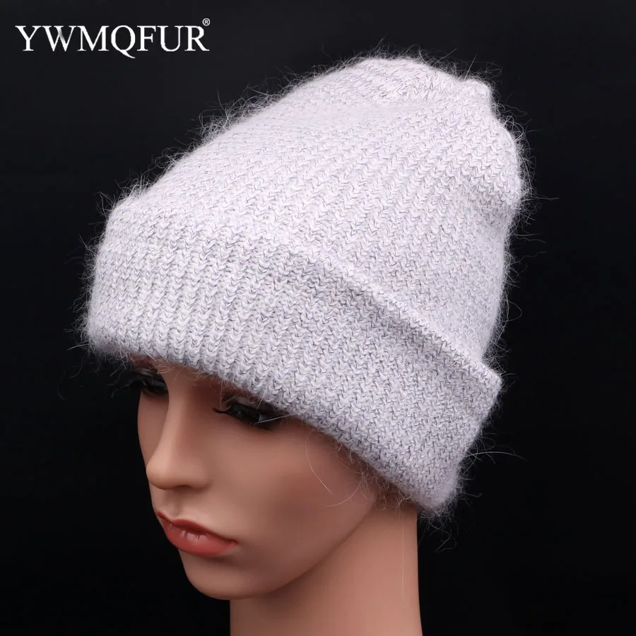 Осенне зимние женские вязаные шапки бини одноцветные повседневные толстые